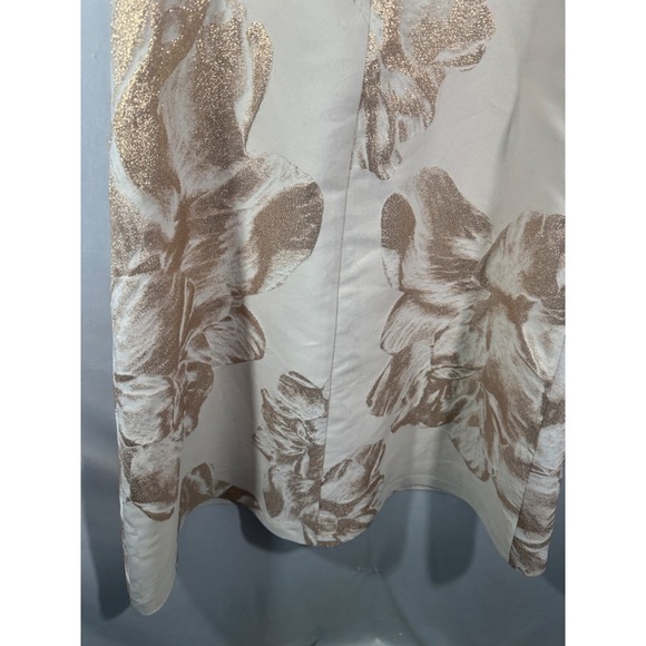 NWT $300 Kay Unger‎ [ 6 ] FLoral Jacquard Tea Length Dress in Champagne #J1761 - Picture 13 of 14